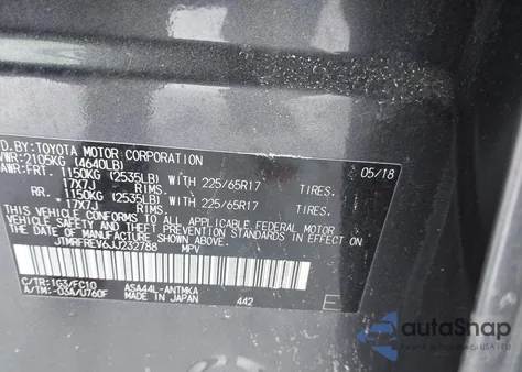 2018 Toyota Rav4 Xle z USA, uszkodzony, nr VIN JTMRFREV6JJ232788